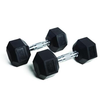 Mancuernas Hexagonales de acero y goma. Set 2 Und. 1Kg a 40Kg
