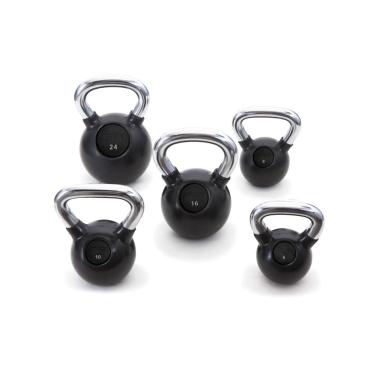 Kettlebell de caucho con mango cromado