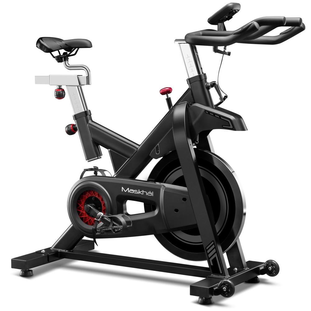 Bicicleta Ciclismo Indoor para Casa Maskhal Black - Rueda de Inercia 13kg Consola LCD