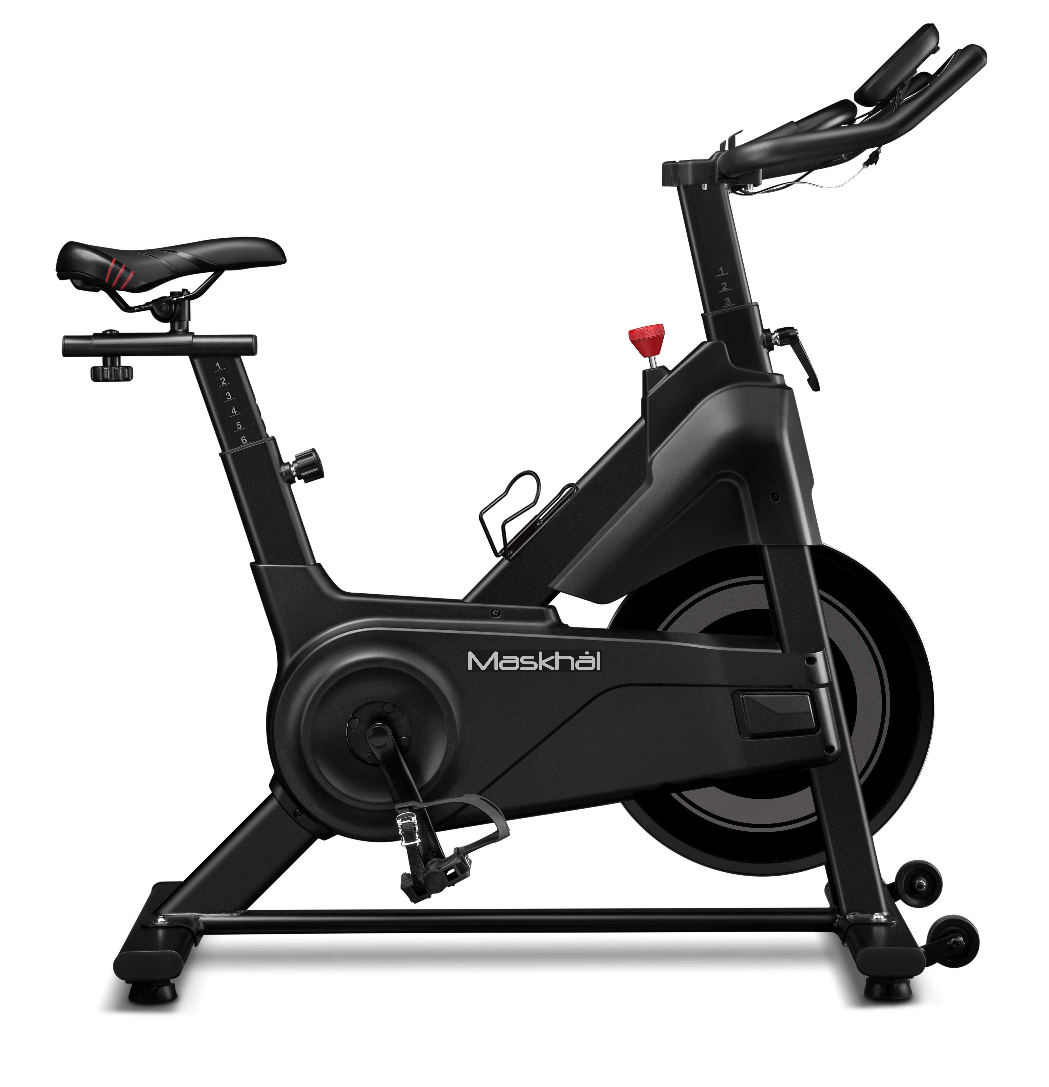 Bicicleta Ciclismo Indoor para Casa Maskhal Black Lite - Volante 6kg Pantalla LCD