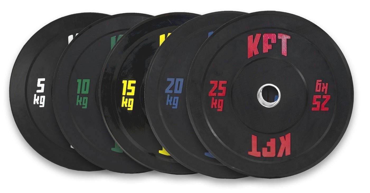 Juego Discos Bumper Caucho Cross Training KFT Negro (2 Und. por peso)