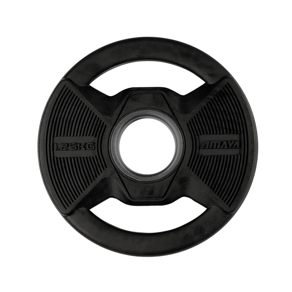 Plato Olímpico Pro con Agarres Black Rubber Cross Training - Negro