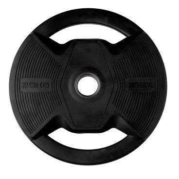 Juego de Platos Olímpico Pro con Agarres Black Rubber Negro (2 Unds. por peso)