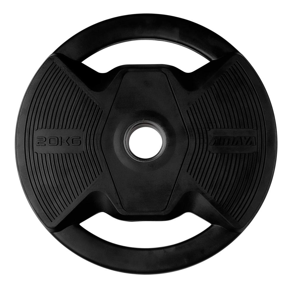 Juego de Platos Olímpico Pro con Agarres Black Rubber Negro (2 Unds. por peso)