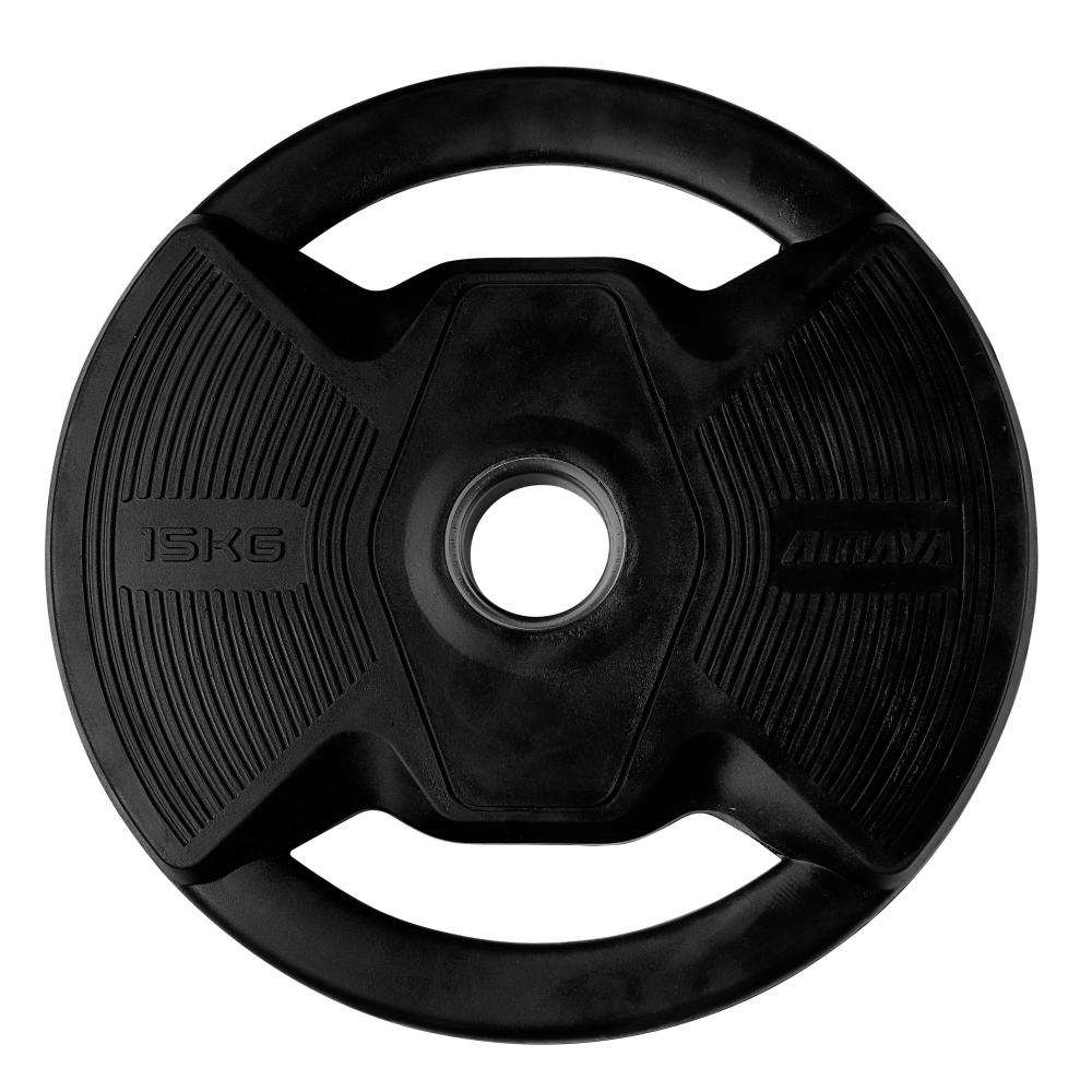 Juego de Platos Olímpico Pro con Agarres Black Rubber Negro (2 Unds. por peso)