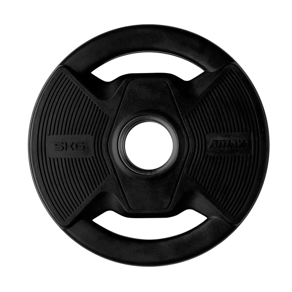 Juego de Platos Olímpico Pro con Agarres Black Rubber Negro (2 Unds. por peso)