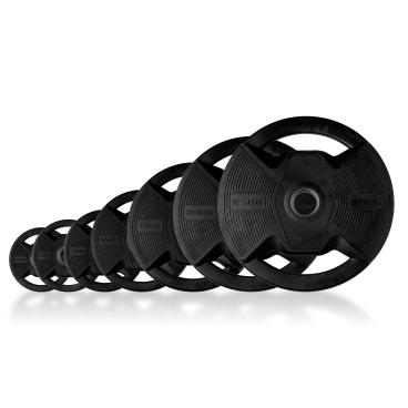 Juego de Platos Olímpico Pro con Agarres Black Rubber Negro (2 Unds. por peso)