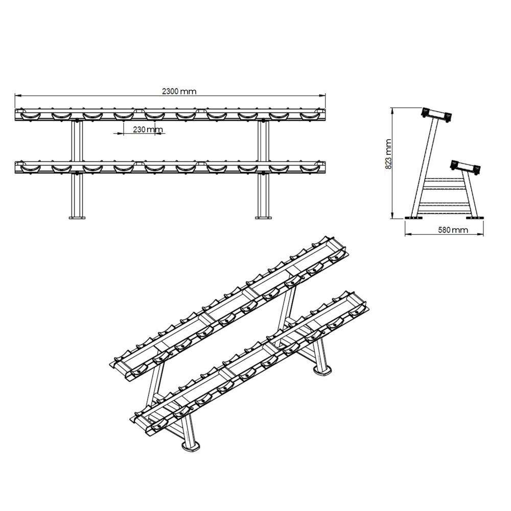 Rack Mancuernas 10 pares